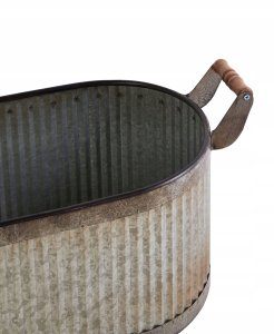 Beliani Zestaw 2 doniczek TULIPE Metal 31/41 cm Szary 8