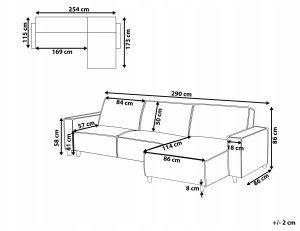 Beliani Narożnik rozkładany dla 3 osób ROMEDAL II Beżowy Lewostronny 3
