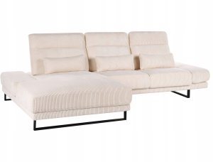 Beliani Narożnik dla 4 osób IKAST Sztruks Beżowy Prawostronny 5