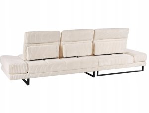 Beliani Narożnik dla 4 osób IKAST Sztruks Beżowy Prawostronny 6