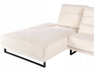 Beliani Narożnik dla 4 osób IKAST Sztruks Beżowy Prawostronny 9