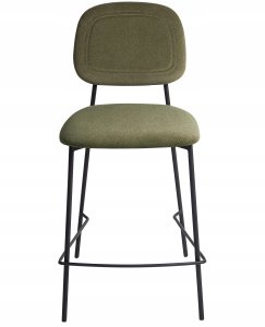 Beliani Zestaw 2 krzeseł barowych DUETTE Welur Oliwkowy 5