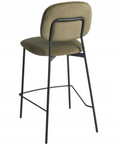 Beliani Zestaw 2 krzeseł barowych DUETTE Welur Oliwkowy 6