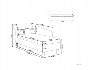 Beliani Szezlong lewostronny LUIRO Welur Beżowy ze schowkiem 3