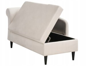 Beliani Szezlong lewostronny LUIRO Welur Beżowy ze schowkiem 5