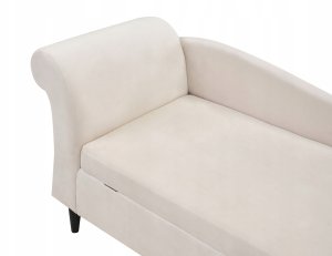 Beliani Szezlong lewostronny LUIRO Welur Beżowy ze schowkiem 7