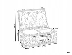 Beliani Kosz piknikowy FIGUE Plecionka Szary 3