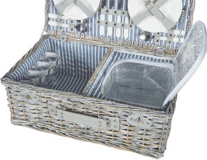 Beliani Kosz piknikowy FIGUE Plecionka Szary 8