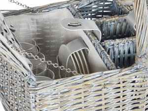 Beliani Kosz piknikowy GROSEILLE Plecionka Szary 11
