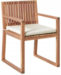 Beliani Zestaw 2 krzeseł ogrodowych z poduszkami SASSARI PREMIUM Certyfikowane drewno akacjowe Beżowoszary 4