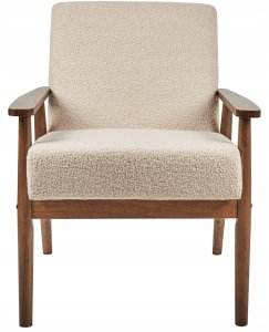 Beliani Fotel ESRUM Boucle Beżowy 4