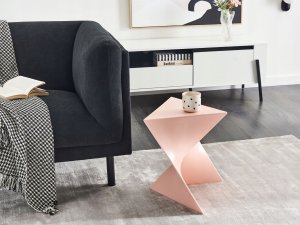 Beliani Stolik pomocniczy PECOS Pastelowy róż 2