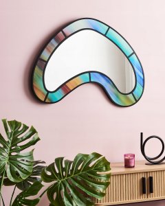 Lustro Beliani Lustro ścienne BOUVRON 80 cm 60 cm Kolorowy 2
