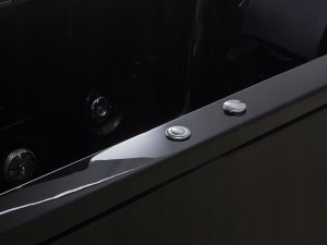 Wanna Beliani Wanna narożna z hydromasażem LED VARADERO Lewostronny 183 x 90 cm Czarny 11