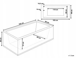 Wanna Beliani Wanna narożna z hydromasażem LED VARADERO Lewostronny 183 x 90 cm Czarny 3