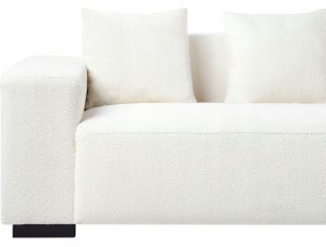 Beliani Narożnik dla 4 osób LUNGO Boucle Biały Lewostronny 8