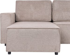 Beliani Sofa rozkładana w kształcie U dla 4 osób Jasnobrązowy ze schowkiem 7