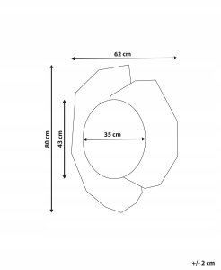 Lustro Beliani Lustro ścienne TROYON 62 cm 80 cm Różowe złoto 3