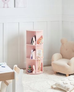 Beliani Obrotowy regał CANEY 94 cm Pastelowy róż 4