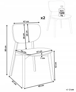 Beliani Zestaw 2 krzeseł do jadalni OVERLY Drewno Ciemnobrązowy 3