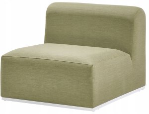 Beliani Sofa ogrodowa z otomaną dla 7 osób BATTIFOLLO Modułowy Oliwkowy 11