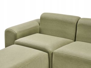 Beliani Sofa ogrodowa z otomaną dla 7 osób BATTIFOLLO Modułowy Oliwkowy 15