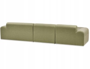 Beliani Sofa ogrodowa z otomaną dla 7 osób BATTIFOLLO Modułowy Oliwkowy 9