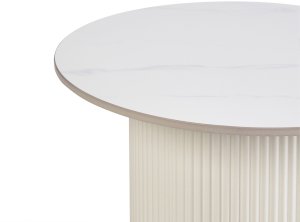 Beliani Stolik pomocniczy LEONA Ceramika Jasnobeżowy 2