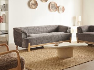 Beliani Sofa dla 3 osób ALNOR Szenil Brązowy 2