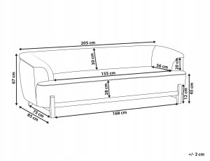 Beliani Sofa dla 3 osób ALNOR Szenil Brązowy 3