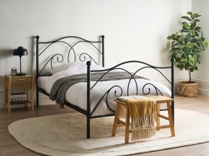 Beliani Łóżko Metal DINARD 120 x 200 cm Czarny 2
