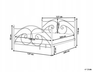Beliani Łóżko Metal DINARD 120 x 200 cm Czarny 3