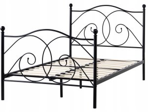 Beliani Łóżko Metal DINARD 120 x 200 cm Czarny 4