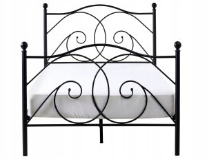 Beliani Łóżko Metal DINARD 120 x 200 cm Czarny 5