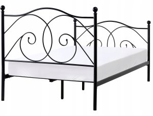 Beliani Łóżko Metal DINARD 120 x 200 cm Czarny 6