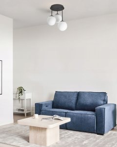 Lampa wisząca Beliani Lampa wisząca 3-punktowa RIANA Szkło Czarny 2