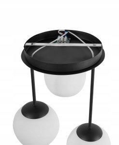 Lampa wisząca Beliani Lampa wisząca 3-punktowa RIANA Szkło Czarny 5