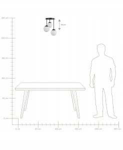 Lampa wisząca Beliani Lampa wisząca 3-punktowa RIANA Szkło Czarny 7