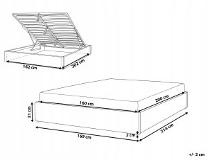 Beliani Łóżko z pojemnikiem bez zagłówka Boucle DINAN 160 x 200 cm Złamana biel 3