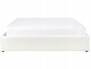 Beliani Łóżko z pojemnikiem bez zagłówka Boucle DINAN 160 x 200 cm Złamana biel 7
