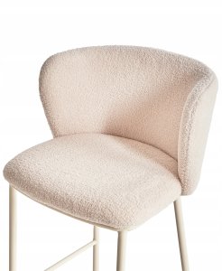 Beliani Zestaw 2 krzeseł barowych MINA II Boucle Jasnobeżowy 7