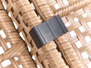 Beliani Sofa ogrodowa dla 2 osób OMEGANA Technorattan Jasnobeżowy 13