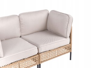 Beliani Sofa ogrodowa dla 2 osób OMEGANA Technorattan Jasnobeżowy 7