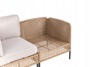 Beliani Sofa ogrodowa dla 2 osób OMEGANA Technorattan Jasnobeżowy 8