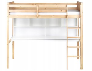 Beliani Łóżko na antresoli z biurkiem Drewno sosnowe FOUCAMONT 90 x 200 cm Jasnobrązowy 4