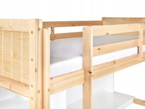 Beliani Łóżko na antresoli z biurkiem Drewno sosnowe FOUCAMONT 90 x 200 cm Jasnobrązowy 7