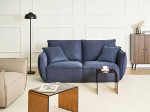 Beliani Sofa dla 3 osób KUNES Ciemnoniebieski 2