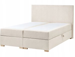 Beliani Łóżko kontynentalne z pojemnikiem MAJOR 140 x 200 cm Jasnobeżowy 4
