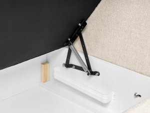 Beliani Łóżko kontynentalne z pojemnikiem MAJOR 140 x 200 cm Jasnobeżowy 7