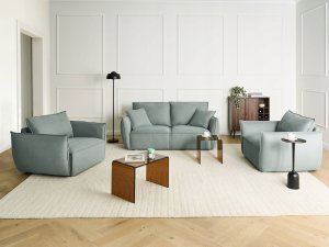 Beliani Sofa dla 3 osób KUNES Jasnozielony 4